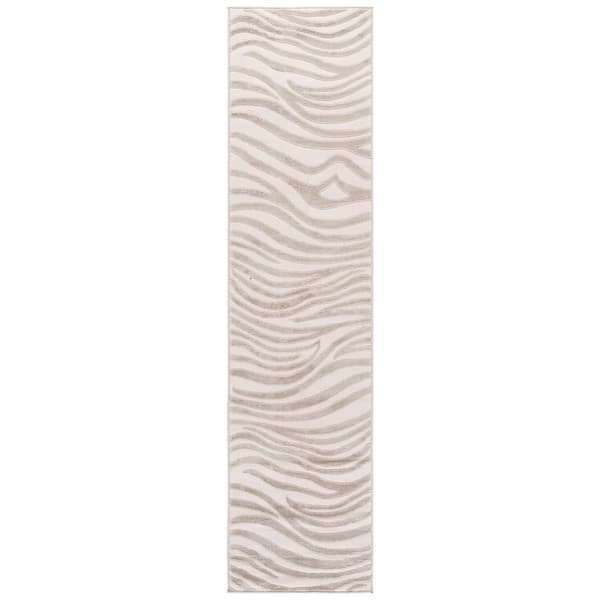 Saylor 2 ft. x 8 ft. Beige/Ivory Tiger Print Runner Rug