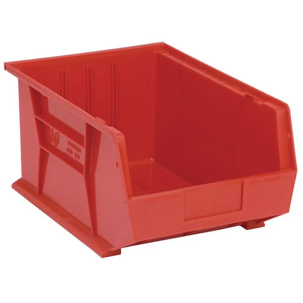 QUANTUM STORAGE SYSTEMS Ultra Series 13.71 Qt. Stack and Hang Bin in Red (4-Pack)