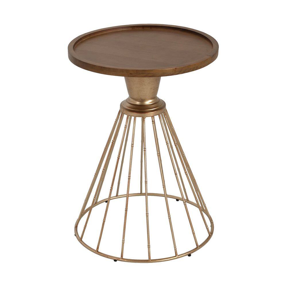 "18.1"" Antique Gold Metal Round Outdoor Side Table" price history on PriceWatchPro