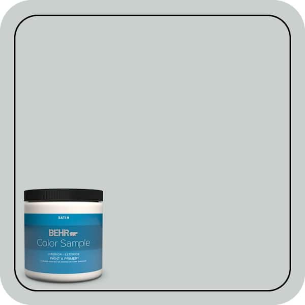 BEHR PREMIUM PLUS 8 oz. #PPF-17 Foggy Morn Satin Enamel Interior/Exterior Paint & Primer Color Sample