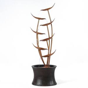 43.1 in. H Rain Forest Bronze Metal Leaves Polyresin Cascading Cascade Fountain