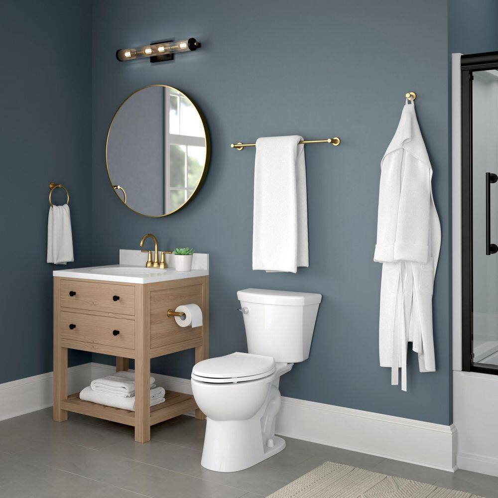 Satin Gold Adjustable Wall Mounted Double Towel Bar