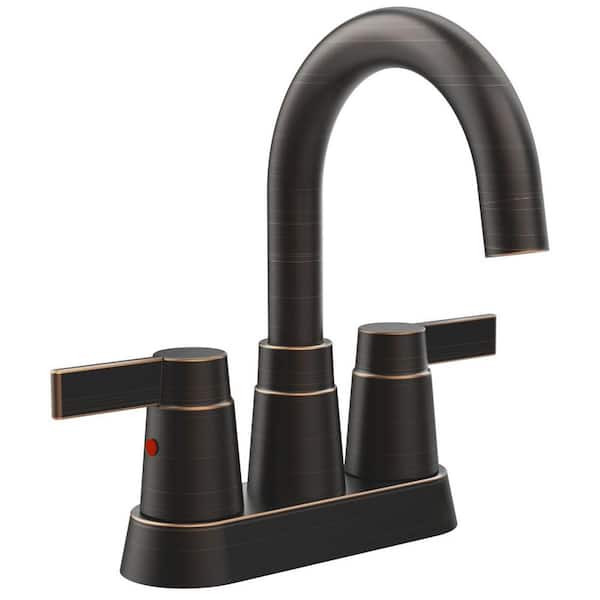 GELE 4 in. Centerset 2-Handle Bathroom Faucet Bathroom Sink Faucet Centerset Bathroom Faucet in Oil Rubbed Bronze
