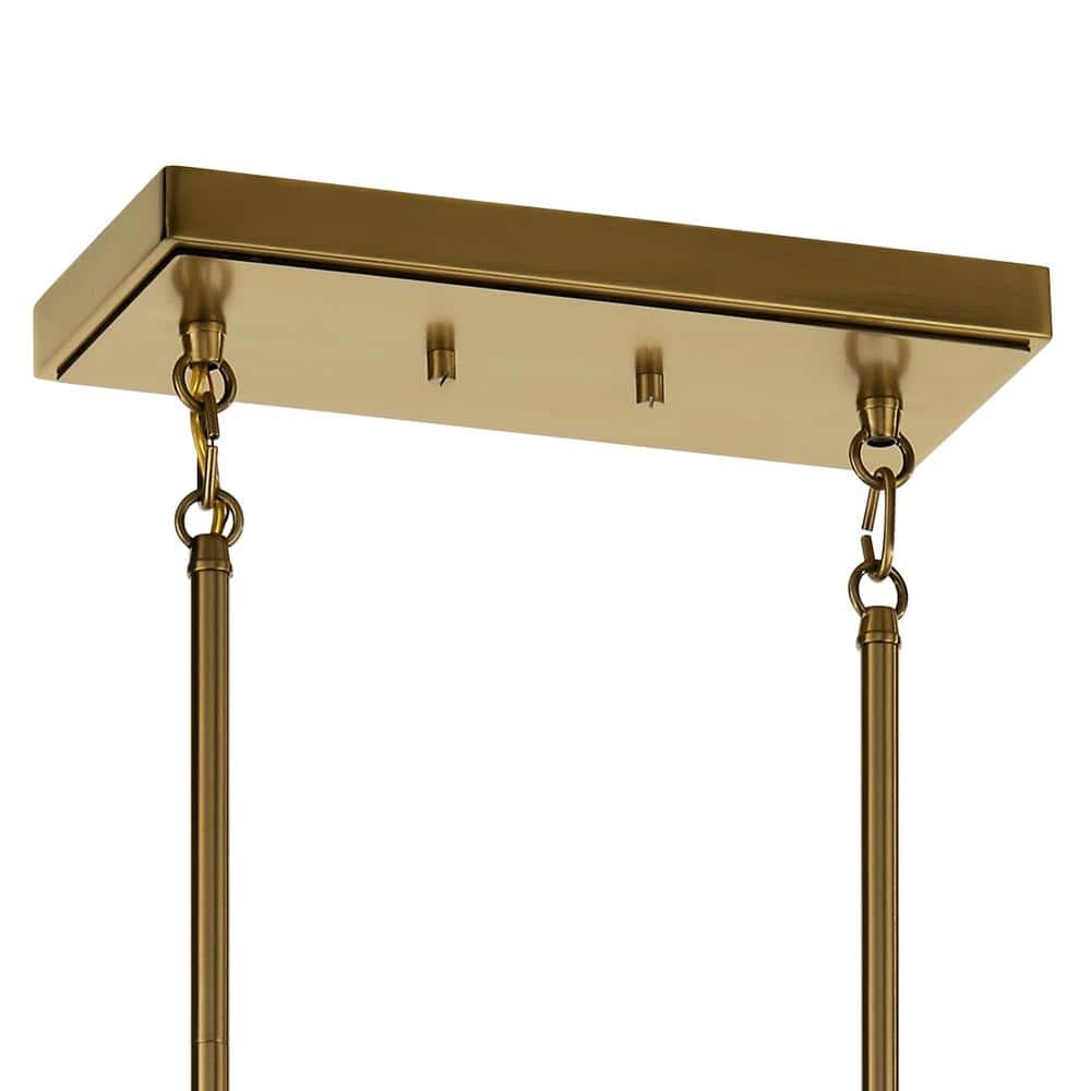 Eastmont Brushed Brass 5-Light Linear Chandelier with Clear Glass Shades