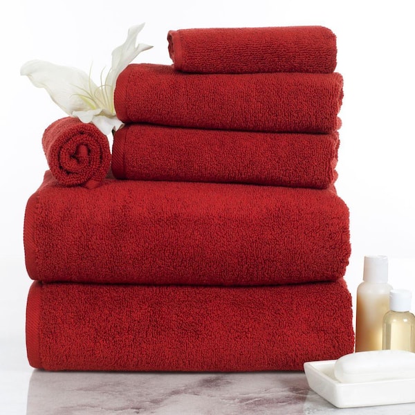 Hotel Style 6-Piece Egyptian Cotton Textured Bath Coordinate Towel