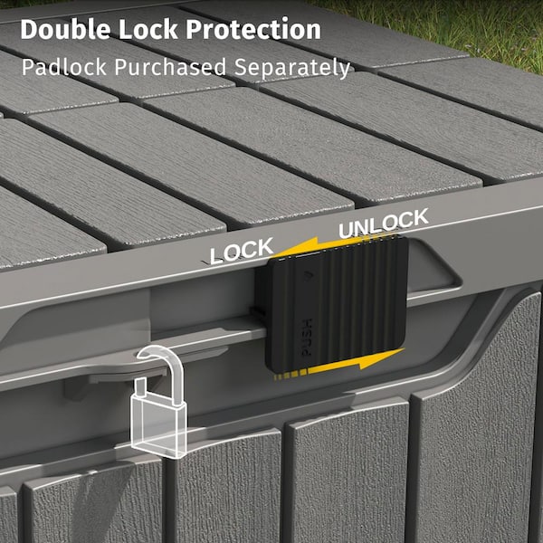 31 Gal. Gray Resin Deck Box Outdoor Storage Box with Latch