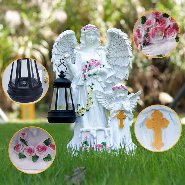 Solar-Powered Angel Garden Statue, Outdoor Garden Angel Statue