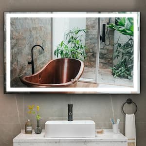 60 in. W x 36 in. H Rectangular Aluminum Framed Anti-Fog Dimmable LED Wall Mounted Bathroom Vanity Mirror in Matte Black