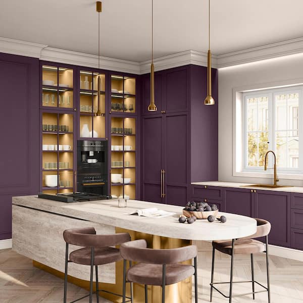 Glidden Diamond 1 qt. PPG1046-7 Purple Basil Satin Interior Paint