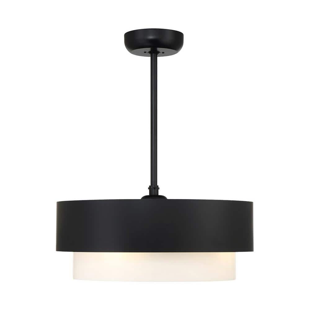 Diana 24 in. W Indoor Matte Black Ceiling Fan D'Lier with White Acrylic Glass, LED Bulbs and Remote Control Included price history on PriceWatchPro