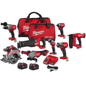 M18 FUEL 18V Lithium-Ion Brushless Cordless Combo Kit (7-Tool) with 18-Gauge Brad Nailer