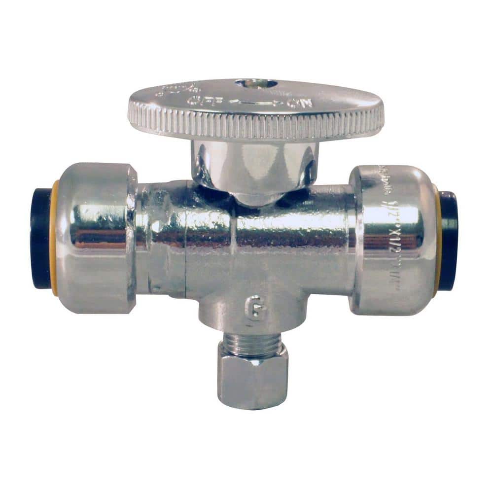1/2 in. Push-To-Connect x 1/2 in. Push-To-Connect x 1/4 Compression Chrome-Plated Brass Compression Stop Tee Valve price history on PriceWatchPro
