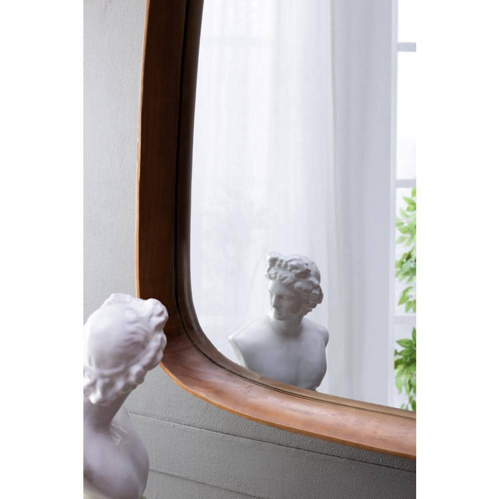 Wayne Light Brown Wood Rectangular Vanity Mirror