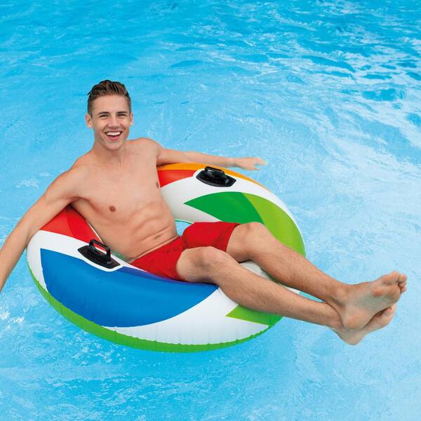47 in. Inflatable Color Whirl Tube Swimming Pool Raft with Handles (8-Pack)