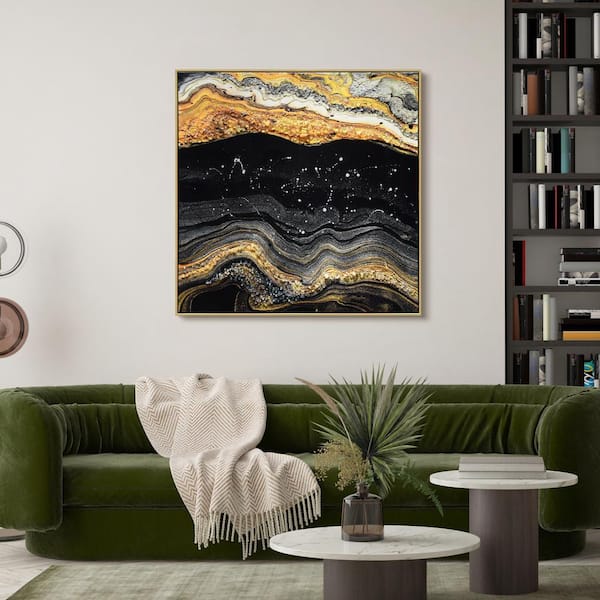 Empire Art Direct Golden I Crystallus Epoxy Coated Framed Glossy