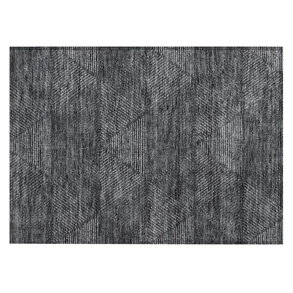 Chantille Machine Washable Indoor/Outdoor Abstract ACN777 Charcoal 1 ft. 8 in. x 2 ft. 6 in. Area Rug