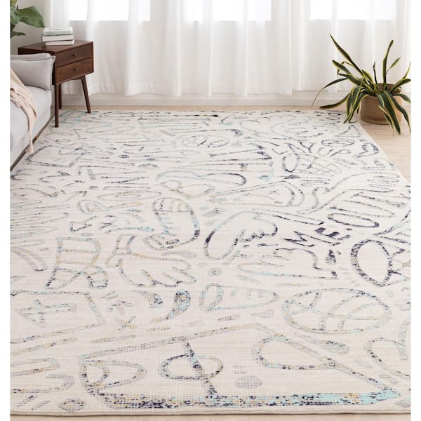 Sportsglyphs 6 ft. x 6 ft. White Western Area Rug