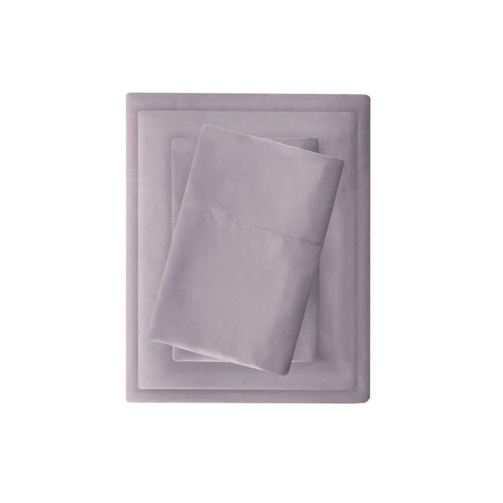 Twin XL Purple Microfiber and Cotton Sheet Set