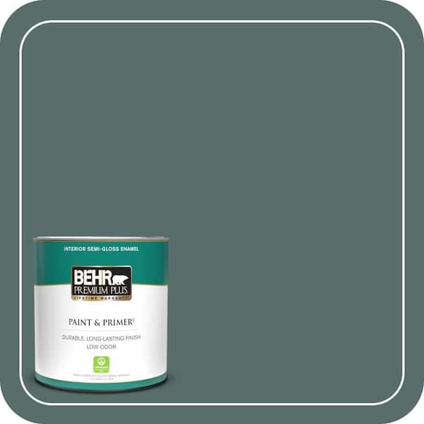 BEHR PREMIUM PLUS 1 qt. #N430-6 Meteorological Semi-Gloss Enamel Low Odor Interior Paint & Primer