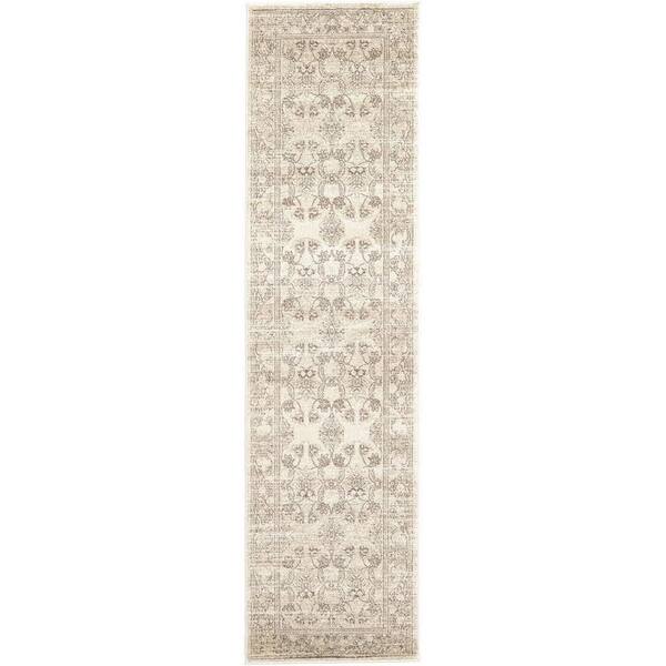 Unique Loom La Jolla Botanica Ivory 2' 7 x 10' 0 Runner Rug 3114688