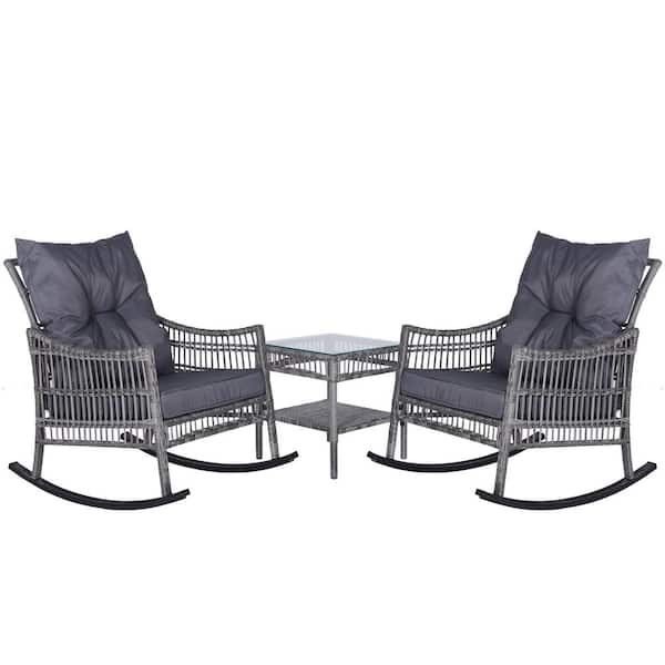 grey wicker garden chair