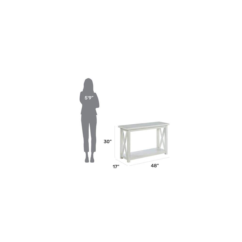 Seaside Lodge Off-White Wood Console Table with Storage