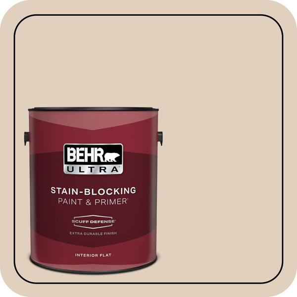 BEHR ULTRA 1 gal. #N240-2 Adobe Sand Extra Durable Flat Interior Paint & Primer