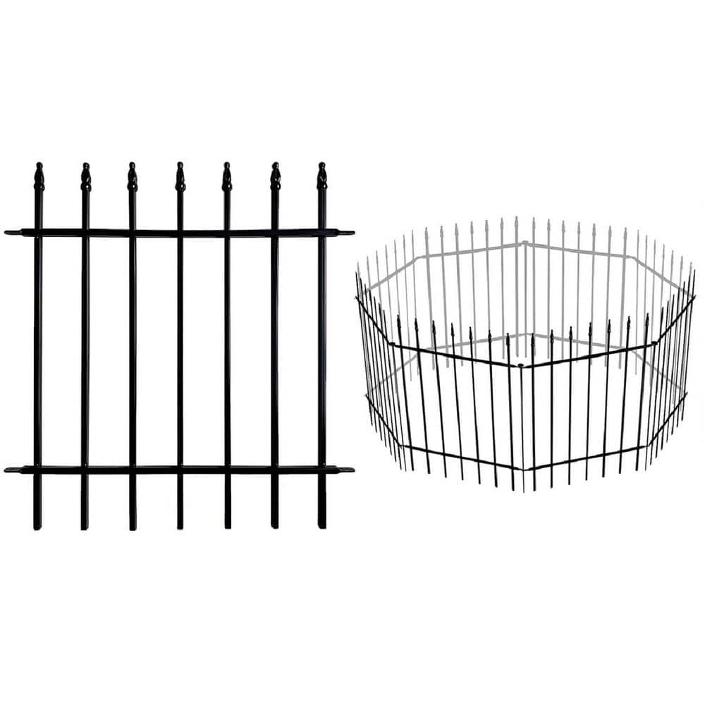 32 in. W x 24 in. H Metal Garden Fence No Need Dig Outdoor Rustproof Animal Barrier 5 Panels price history on PriceWatchPro