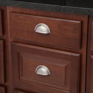 Kirkland Collection 3 in. (76 mm) Center-to-Center Brushed Nickel Traditional Drawer Cup Pull
