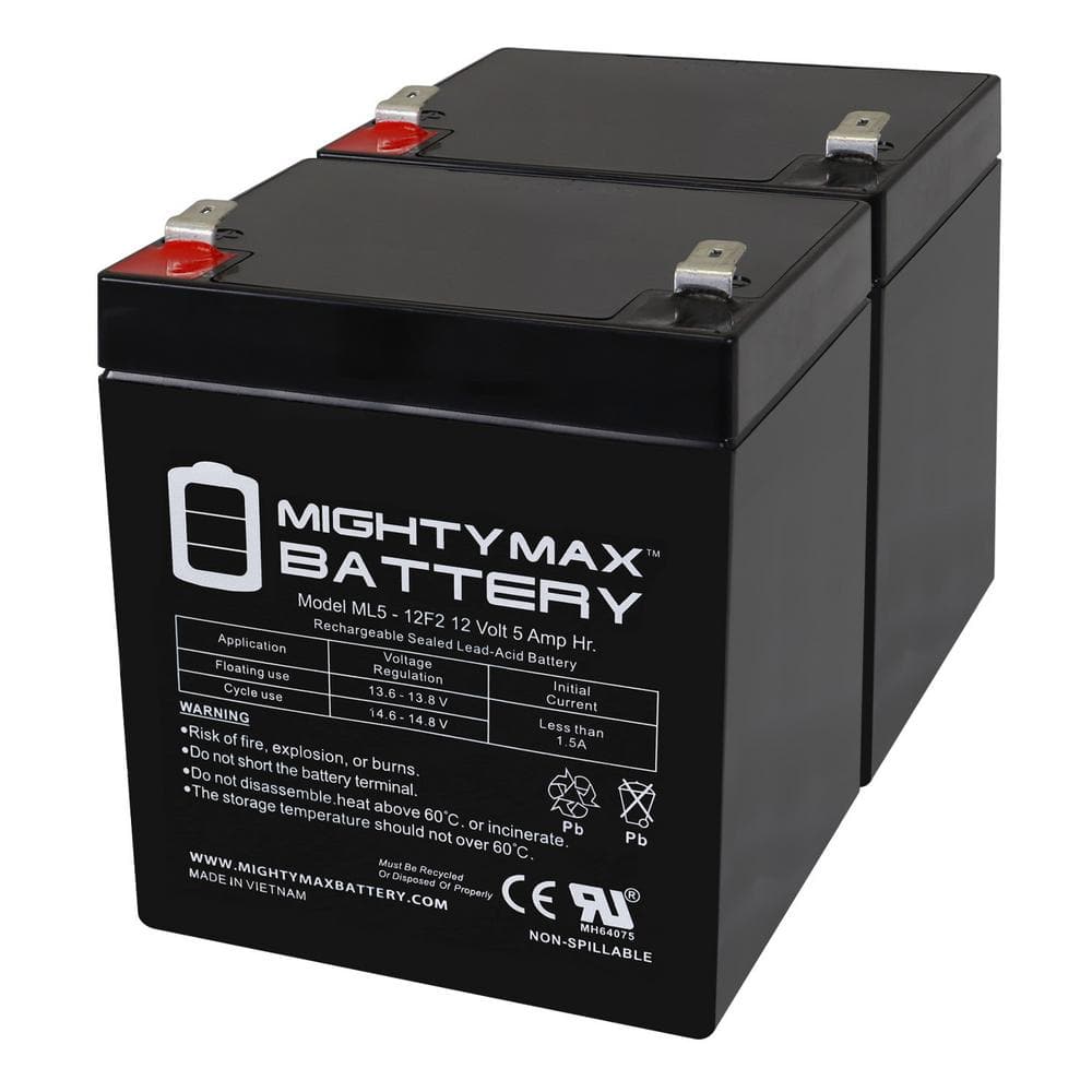 MIGHTY MAX BATTERY 12-Volt 5Ah F2 SLA Replacement Battery For ...