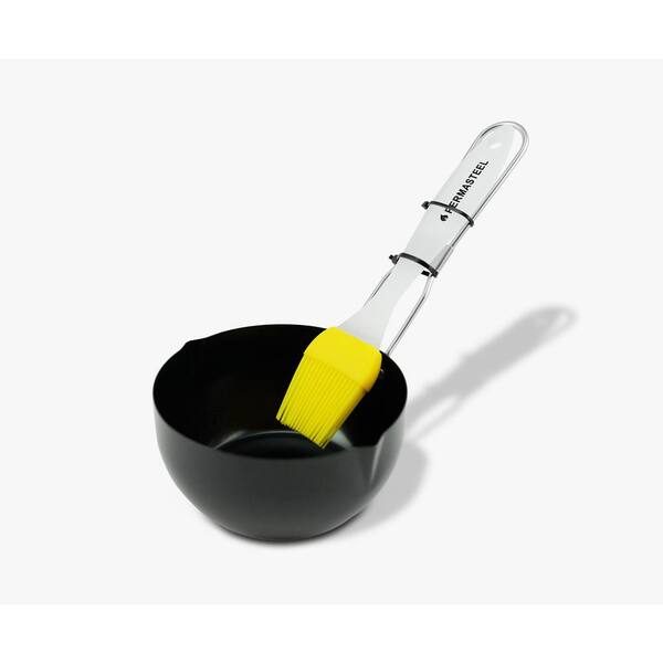 Cave Tools Basting Brush And Sauce Pot, Stainless Steel Handle And Silicone  Bristles With Pour Spout