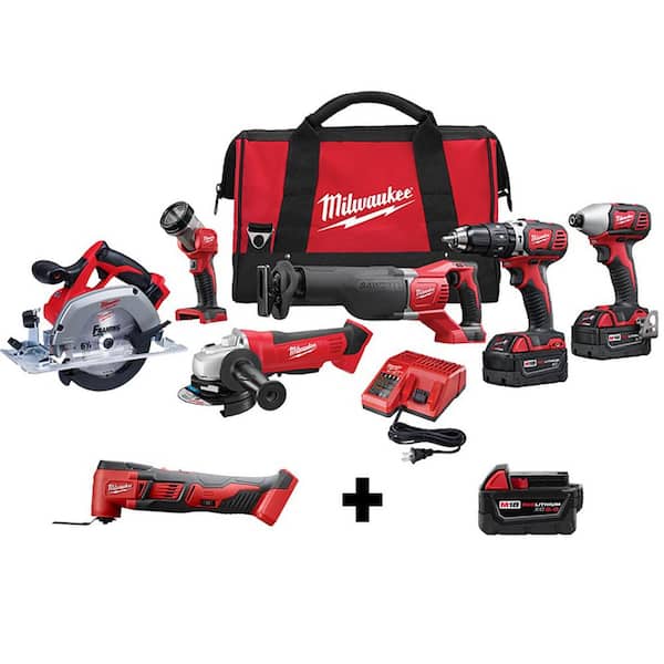 Milwaukee M18 18V Lithium-Ion Cordless Combo Tool Kit (6-Tool) with M18 Multi-Tool and 5.0 Ah Battery