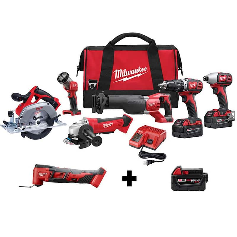 M18 18V Lithium-Ion Cordless Combo Tool Kit (6-Tool) with M18 Multi-Tool and 5.0 Ah Battery