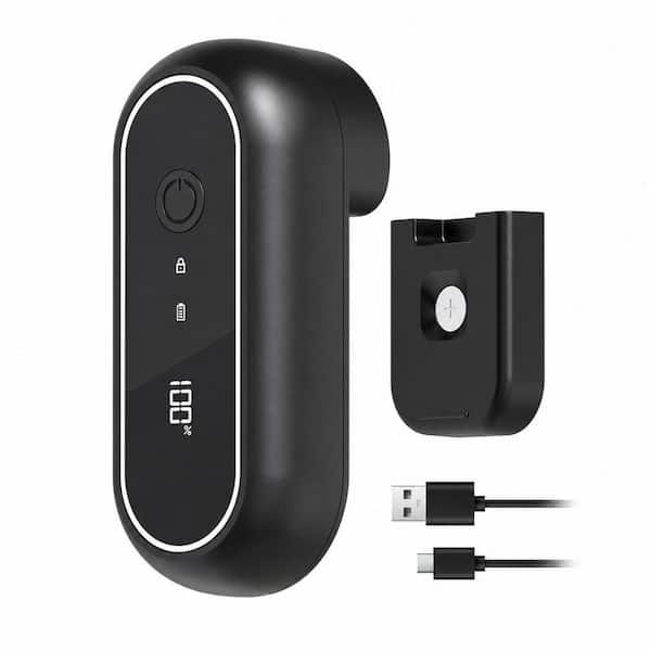 Turbo Rechargeable Can Opener for Smooth Edge, Auto-Stop, LED Display, Wall-Mountable, Side Cut, USB-C Charging, Black