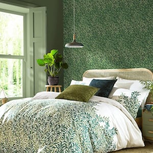 William Morris At Home Willow Bough Deep Green Wallpaper Sample