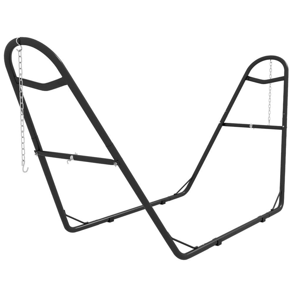 10 ft. Metal Hammock Stand in Black