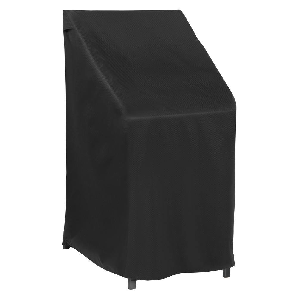 Black Waterproof Stackable High Back Patio Chair Covers, 27" x 27" x 49", 2-Pack