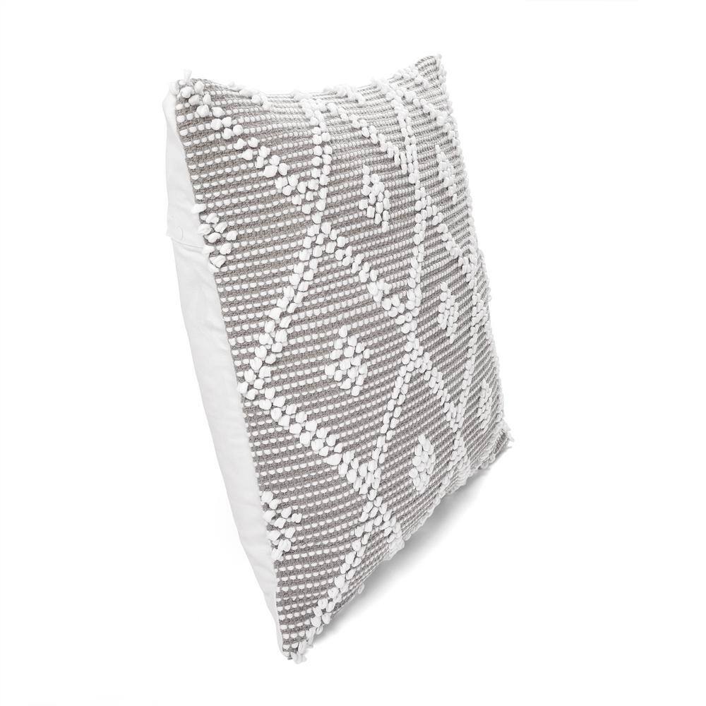 Light Gray Cotton Polyester Nordic Throw Pillow Cover