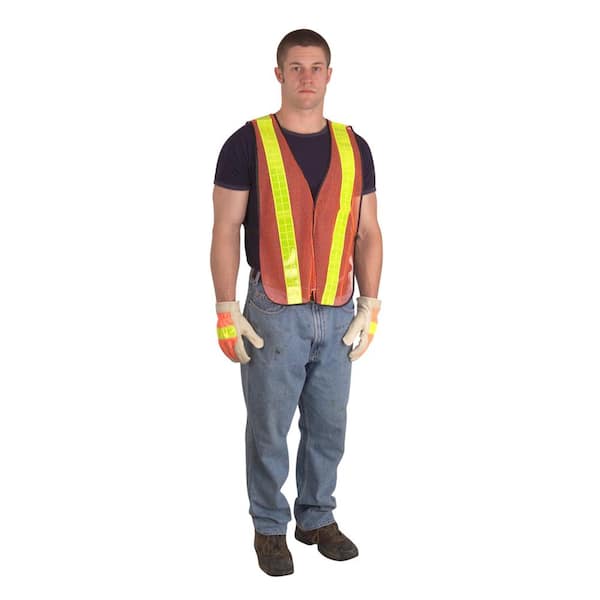 Presco Orange Mesh Safety Vest with Hook and Loop Closure High Visibility 