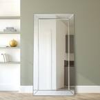 Oversized Rectangle Pewter Beveled Glass Modern Mirror (80 in. H x 40 in. W)