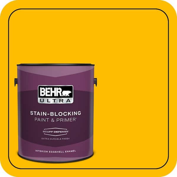 BEHR ULTRA 1 gal. #340B-7 Empire Yellow Extra Durable Eggshell Enamel Interior Paint & Primer