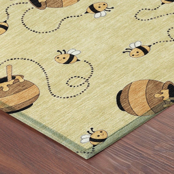Chantille Machine Washable Indoor/Outdoor Abstract ACN2650 Wheat 9 ft. x 12 ft. Area Rug