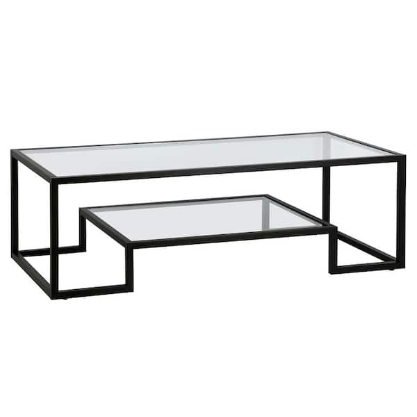 MEYER&CROSS Athena 54 in. Blackened Bronze Rectangle Glass Coffee Table