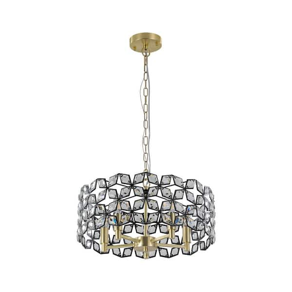 Amucolo 5-Light Modern Crystal Chandelier for Living-Room Round Cristal ...