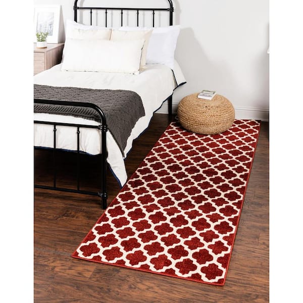 Trellis Philadelphia Red/Beige 2' 7 x 19' 8 Runner Rug