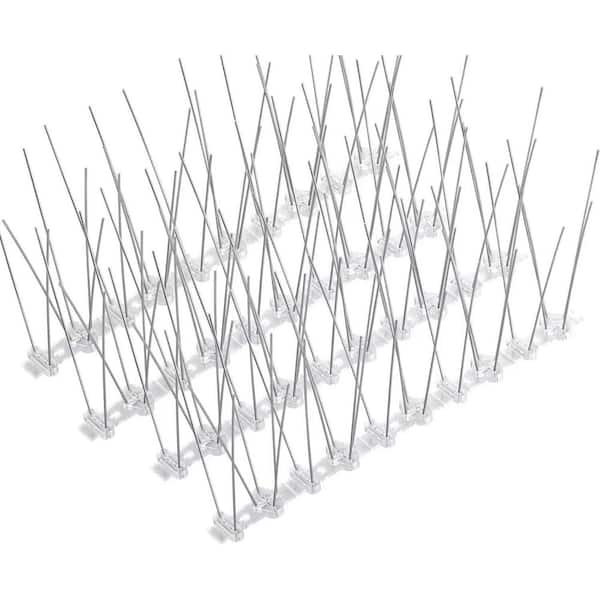 Phewnyzo Flexible Stainless Steel Bird Spikes with Plastic Base, 4.1 ft. Coverage for Roof, Fence, Mailbox, Window