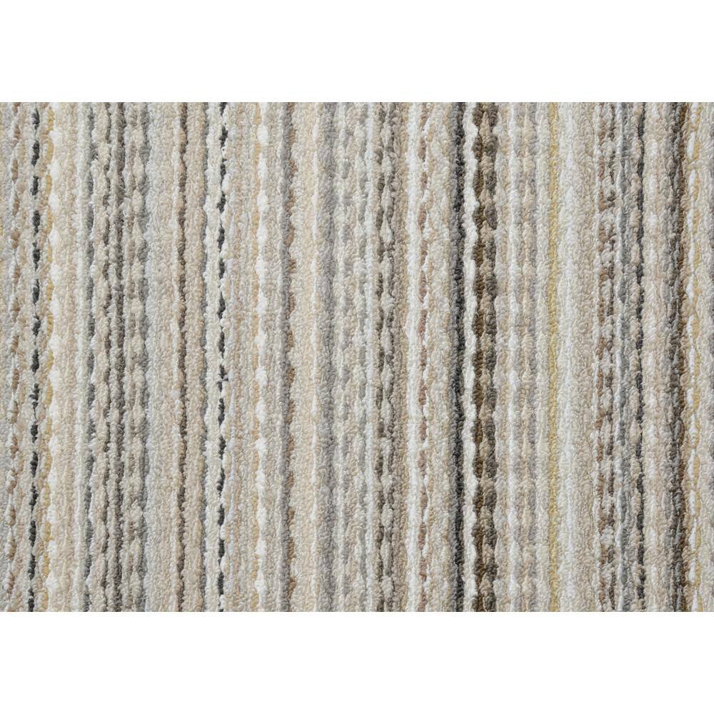 Carnival Stripe 12' Square Tufted Polypropylene Rug in Earth Tones