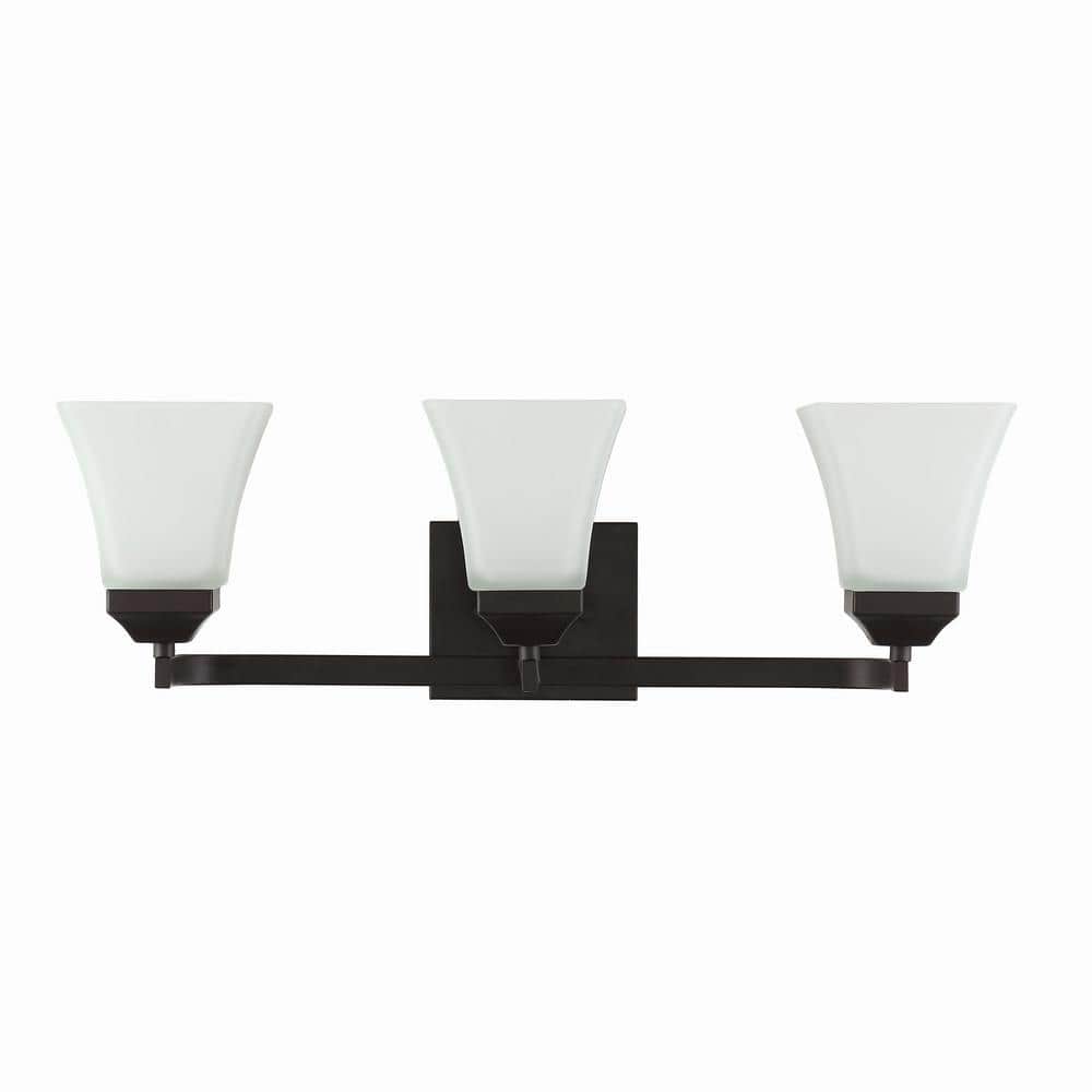 Staunton 24" Oil-Rubbed Bronze 3-Light Vanity with Clear Glass Shades