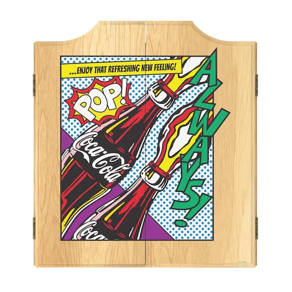 Coca-Cola Pop Art 20.5 in. Dart Board with Cabinet, Darts and Scoreboards  COKE15POP-HD - The Home Depot