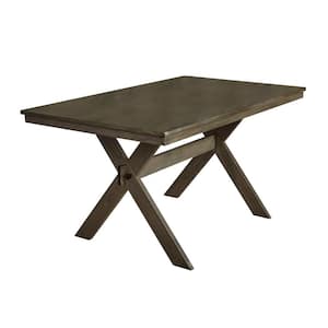 New Classic Furniture Meadows Charcoal Wood Trestle Rectangle Dining Table Seats 6